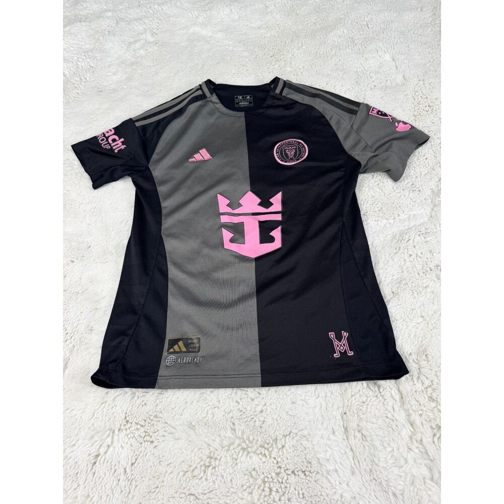 Adidas Inter Miami Messi #10 Jersey Youth Size 16 Black Gray Pink MLS Soccer